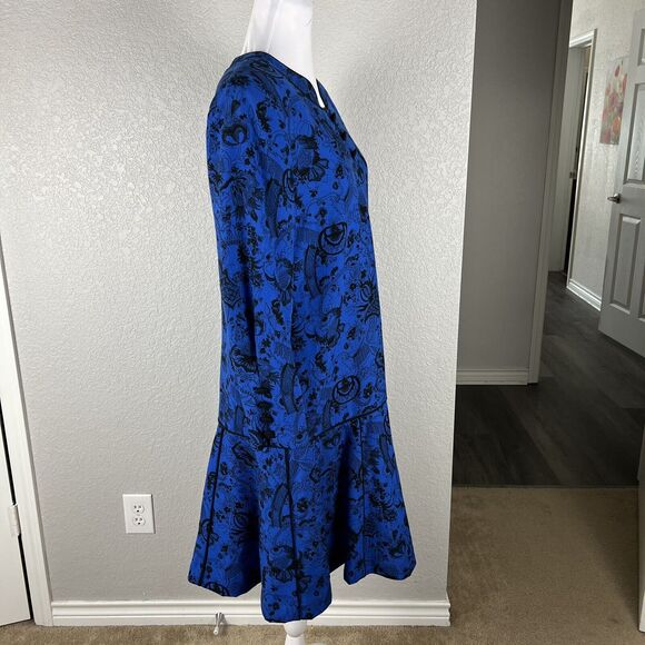 Vintage 80s Helga Wayne Kastning Size 14 Asian Inspired Drop Waist Shift Dress - Picture 5 of 8